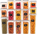 15 PCS Airtight Food Storage Containers with Lids, Plastic Kitchen and Organization Canisters for Cereal, Dry Food, Flour and Sugar, BPA-Free, PVC-Free, Includes Labels & Marker by Asnews