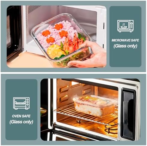 KOMUEE 30 oz 5 Pack Glass Meal Prep Containers with Lids, Green - Image 5