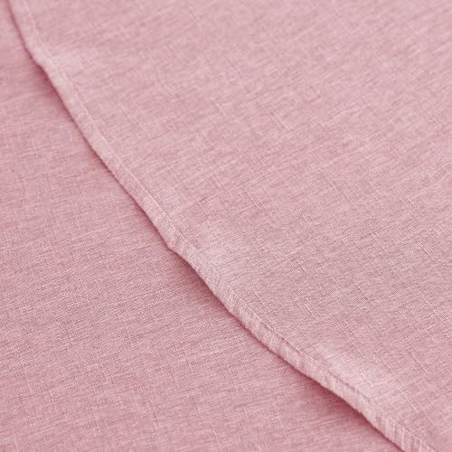 Decorelia Faux Linen Texture Waterproof Round Tablecloth 60 inch, Pink - Image 4