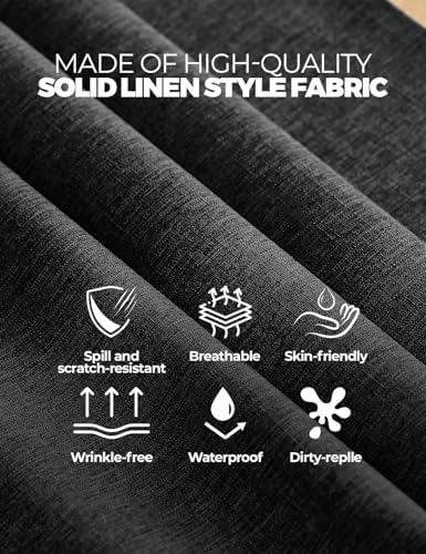 Decorelia Black Faux Linen Tablecloths for Rectangle 8 Ft Table-6 Pack, Washable Polyester Rustic Rectangular Fabric Cloth Table Cloth Cover for Wedding,Outdoor,Events,Party,Banquet, Dining 60x84 Inch - Image 4