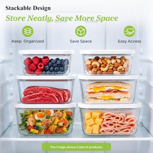 URPOWER Glass Vacuum Seal Containers for Food Storage, 3PCS Set with Lids - Image 5