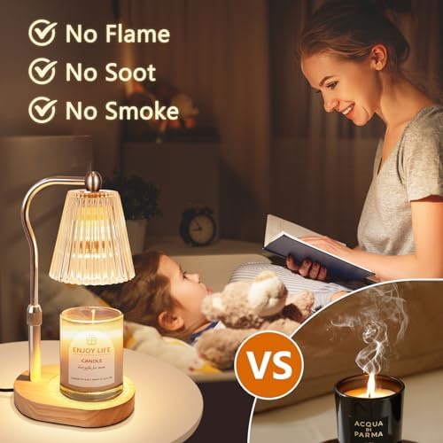 seenlast Candle Warmer Lamp, Candle Lamp Warmer with Timer Dimmer Adjustable Height, Electric Wax Warmer Vintage Home Decor,Candle Melter Light for Scented Jar Candles, Gifts for Mom (Golden) - Image 5