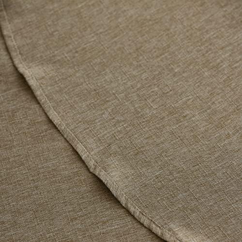 Decorelia Waterproof Round Tablecloth for Round Dining Table, Decorative Rustic Soft Wipeable Table Cloths Cover Indoor Outdoor Use for Holiday,Wedding, Kitchen (70 Inch,Round (4-6 Seats),Natural) - Image 3