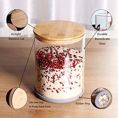 Large Glass Food Storage Container, 100 FL OZ (3000ml) Glass Food Canister with Airtight Bamboo Lids for Your Pantry, BPA-Free Cereal Dispenser Jars for Spaghetti Pasta, Powder, Tea, Coffee - Image 3
