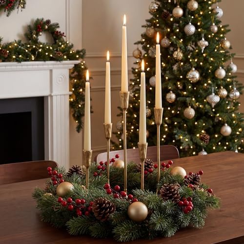 5-Arm Gold Candelabra Candle Holder Detachable Metal Taper Candleholders - Image 4