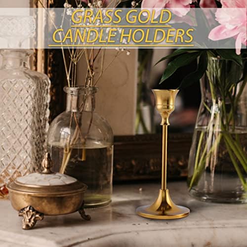 Candlestick Holders,Taper Candle Holder for Candlesticks Gold Brass Vintage Candle Stick Candle Holders Candelabra Candle Holder for Fireplace Party Dining Home - Image 6