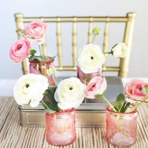 24PCS Kate Aspen Tea Light Holder, Vintage Glass Tealight Votive Candle Holders, Perfect Wedding Favor, Bachelorette Favor or Bridal Shower Favor - Pink - Image 4