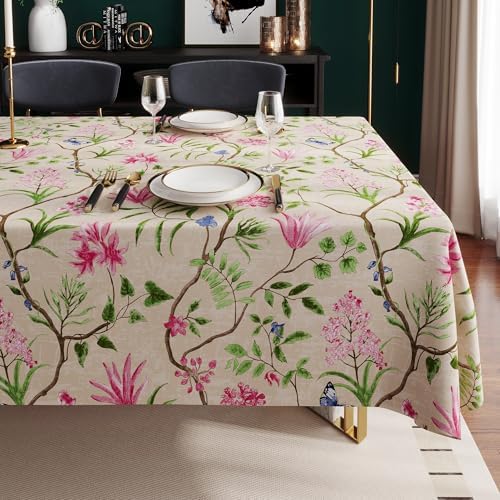Rectangle Table Cloth,100% Waterproof Vinyl Tablecloth, 60" x 102", Pink - Image 7