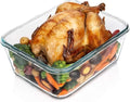 Razab 3300 ml / 112 oz Large Glass Food Storage Containers with Lids, Airtight, Leakproof, BPA Free - Ideal for Meal Prep, Store Leftover & Lunch, Baking Casserole - Freezer, Microwave & Oven Safe by RazabHomeGoods