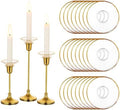Glasseam Glass Candle Drip Protectors, 24 Pcs Gold Bobeches for Candlestick by Glasseam