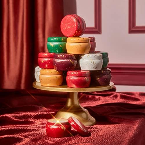 Capri Blue Glimmer Mini Tin - Apple Scented Candle with Mini Candle Holder - Soy Wax Blend - Capri Blue Apple Cider Social Red and Gold (3 oz) - Image 4