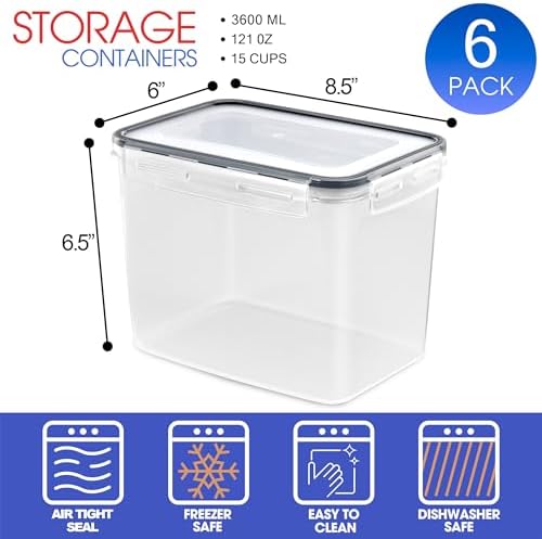 Sorbus Air Tight Pantry Storage Containers, with Lids (6 Pack) - Image 4
