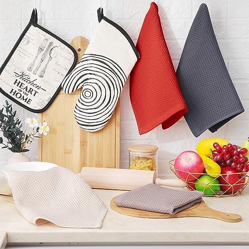 Homaxy 100% Cotton Waffle Weave Kitchen Dish Cloths 12-Pack, Multicolor - Image 6