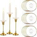 Glasseam Gold Glass Bobeches for Candlesticks, 12Pcs Candle Drip Protectors by Glasseam