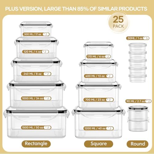 HOMETALL 50 Piece Food Storage Containers with Lids Airtight - Image 2