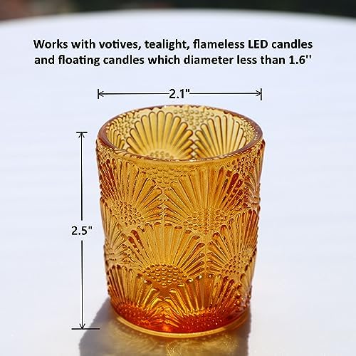 Woho 12pcs Amber Votive Candle Holders, Tealight Holder for Thanksgiving - Image 6