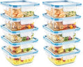 Snapware Total Solutions (10-Pack, 4 Cup) Glass Food Storage Containers Set, Airtight & Leakproof Locking BPA-Free Lids, Freezer Dishwasher Microwave Safe by Snapware