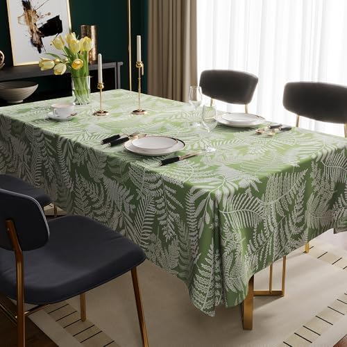 Rectangle Table Cloth,100% Waterproof Tablecloth Oil Proof Spill Proof Vinyl Table Cloth, Wipe Clean Plastic Table Cover for Dining, Camping, Indoor and Outdoor 54" x 102",Green Leaves - Image 7