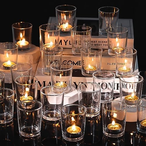 DARJEN 60 Pcs Votive Candle Holders Clear Tea Lights Candle Holder by DARJEN