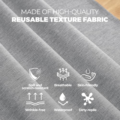 Decorelia Faux Linen Farmhouse Table Cloth 60"x84" for 4-6 ft Rectangle Table, Cool Grey Waterproof Outdoor Washable Cloth Tablecloth for Rectangular Dining Room Kitchen Outdoor Party Restaurant Table - Image 6