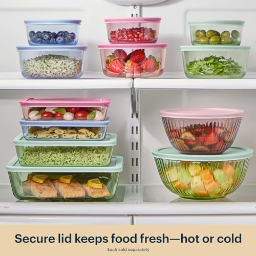 Pyrex Colors (3-Pack, Medium) Tinted Glass Round Food Storage Container Set - Image 6