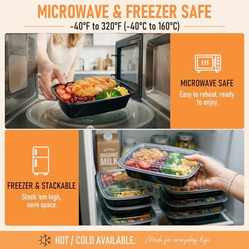 48OZ 30 Pack Meal Prep Containers Reusable Food Leftover Storage Containers - Image 5