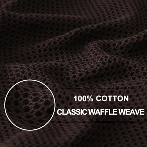 Homaxy 100% Cotton Waffle Weave Kitchen Dish Cloths 18-Pack, Dark Brown - Image 2