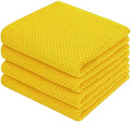 Homaxy 100% Cotton Waffle Weave Kitchen Dish Towels 4-Pack, Yellow by Homaxy