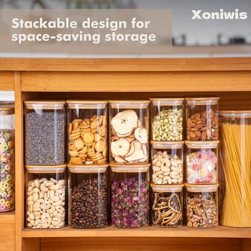 3-Pack 1.6Qt Square Glass Storage Jars with Bamboo Lids - Image 5