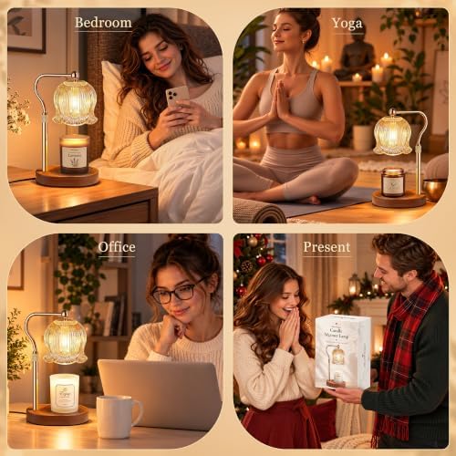 Candle Warmer Lamp with Timer, Adjustable and Dimmable, Gold - Image 7