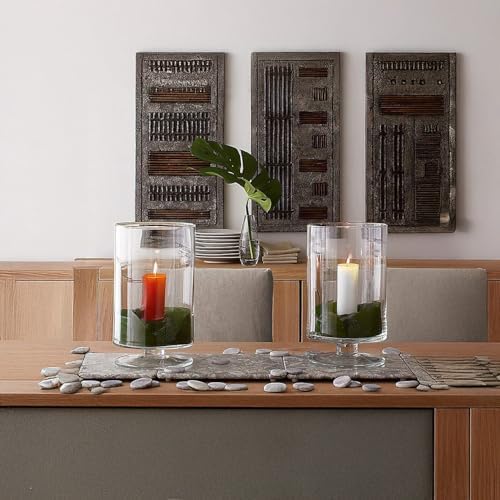 WGVI Clear Glass Pedestal Hurricane Candle Holder, 5.9" W, 9.9" H, Decorative Vase for Pillar Candles, Short Stemmed Candleholder Cylinder, Tabletop Centerpieces, Home Décor, Elegant Design, 1 Piece - Image 5