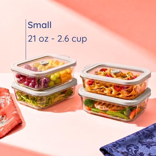 Non-Toxic Glass Food Containers with Lids, 4-Pack, 21 oz, Airtight, Gray - Image 7