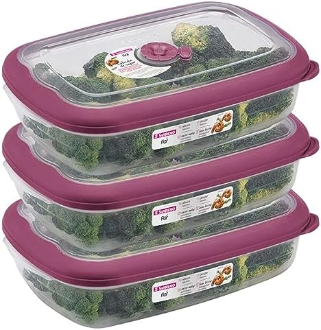 Tribello Plastic Food Storage Containers With Lids - 53 Oz Airtight Container Box For Food Storage, Meal Prep, Freezer, Microwave And Dishwasher Safe, Steam Vent Lids, BPA-Free - 3 Pack - Image 5