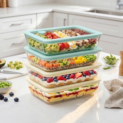 Urban Green Glass Food Container Set with Glass Lid, 4 Pack, Food Storage Containers with Airtight Lid, LeakProof, 100% Plastic Free, Meal Prep Container Set - Image 5