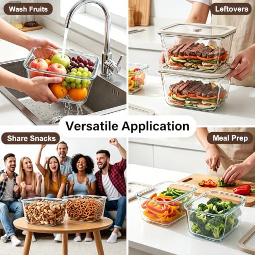 2 Pack 82oz Large Glass Food Storage Containers with Lids - Image 7