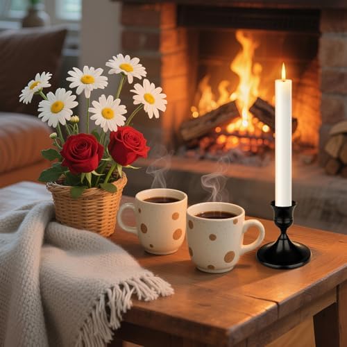 Black Candle Holder Taper Candle Holders, Set of 24 Candlestick Holders Decor for Home Decor, Metal Taper Candleholder for Fall Thanksgiving Halloween Christmas Table Fireplace Decor - Image 6