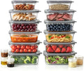 12 Pack Glass Food Storage Containers Set with Glass Lids by Woaiwo-q