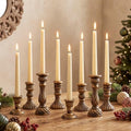 8 Pcs Christmas Vintage Candlestick Holders, Bronze by Unknown