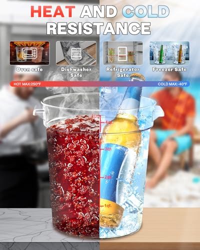 2QT&4QT 4PCS NSF Commercial Clear Food Storage Containers with Lids(RED) - Image 6