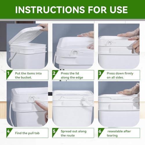 68 oz Food Storage Buckets with Lids, 4 Pack Square BPA Free Plastic Containers with Handles and Labels for Pantry, Rice, Flour, Snacks and Freezer (White) - Image 3