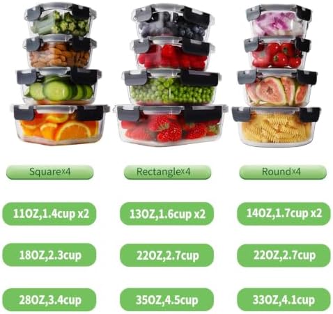 24pc Glass Food Storage Containers with Lids，Glass Meal Prep Containers - Image 2