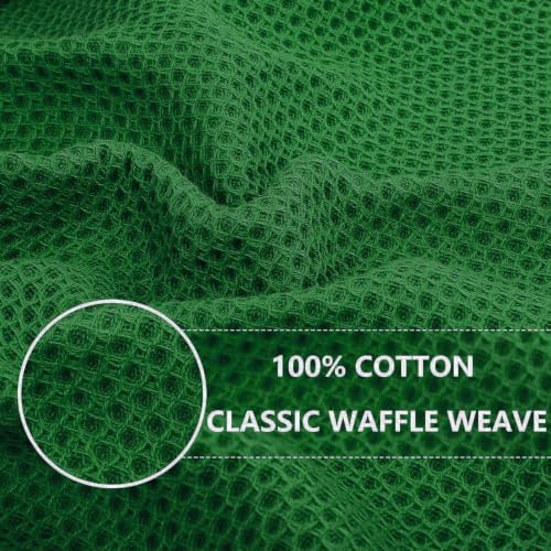 Homaxy 100% Cotton Waffle Weave Kitchen Dish Cloths 6-Pack, Forest - Image 2