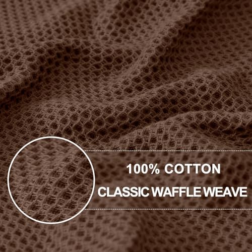 Homaxy 100% Cotton Waffle Weave Kitchen Dish Cloths 6-Pack, Coffee - Image 2