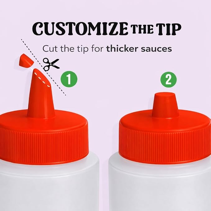 Norcalway 24 oz Large Condiment Squeeze Bottles - Image 6