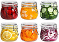 ComSaf Round Small Glass Pantry Jars with Airtight Lids 17 oz 6 Pack by ComSaf