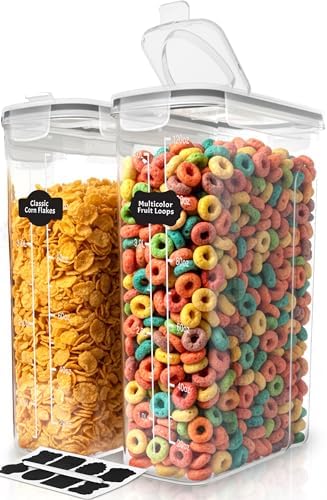 Utopia Kitchen Cereal Containers Storage Set with Lids, 2 Pack, 4L (135 Oz) by UTOPIAKITCHEN