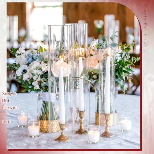 12 Pcs Hurricane Candle Holder Sleeve, H:16" D:3" Clear Glass - Image 6