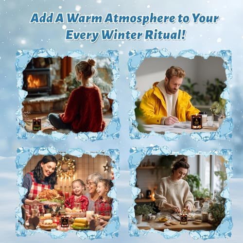 DL DREAMY DEWLA Winter Candles Set for Home Scented, 4 Pack 28oz, Soy Wax - Image 6