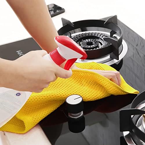 Homaxy 100% Cotton Waffle Weave Kitchen Dish Towels 4-Pack, Yellow - Image 5