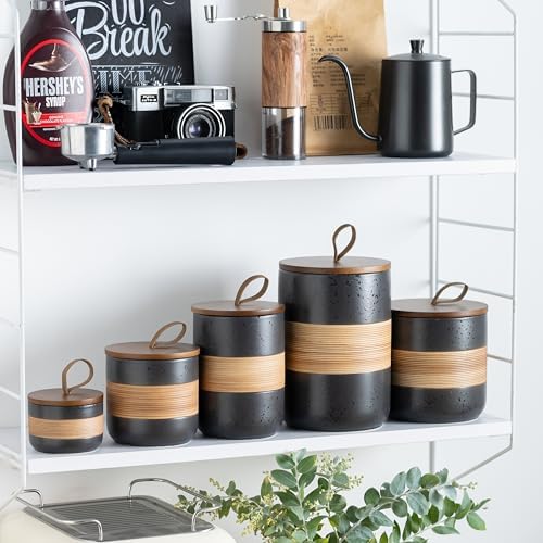 Miamolo Ceramic Coffee Jar with Lid, Coffee Canister for Ground Coffee - Image 6